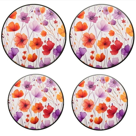 

Bahomeck Electric Stove Burner Covers Set Of 4 Vibrant Pattern Of Orange And Red Flowers Metal Gas Stove Burner Covers Protecting Gas Stoves 8 Inch And 10 Inch