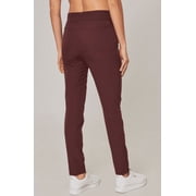 Mondetta Womens High Rise Casual Solid Print Pant, Maroon