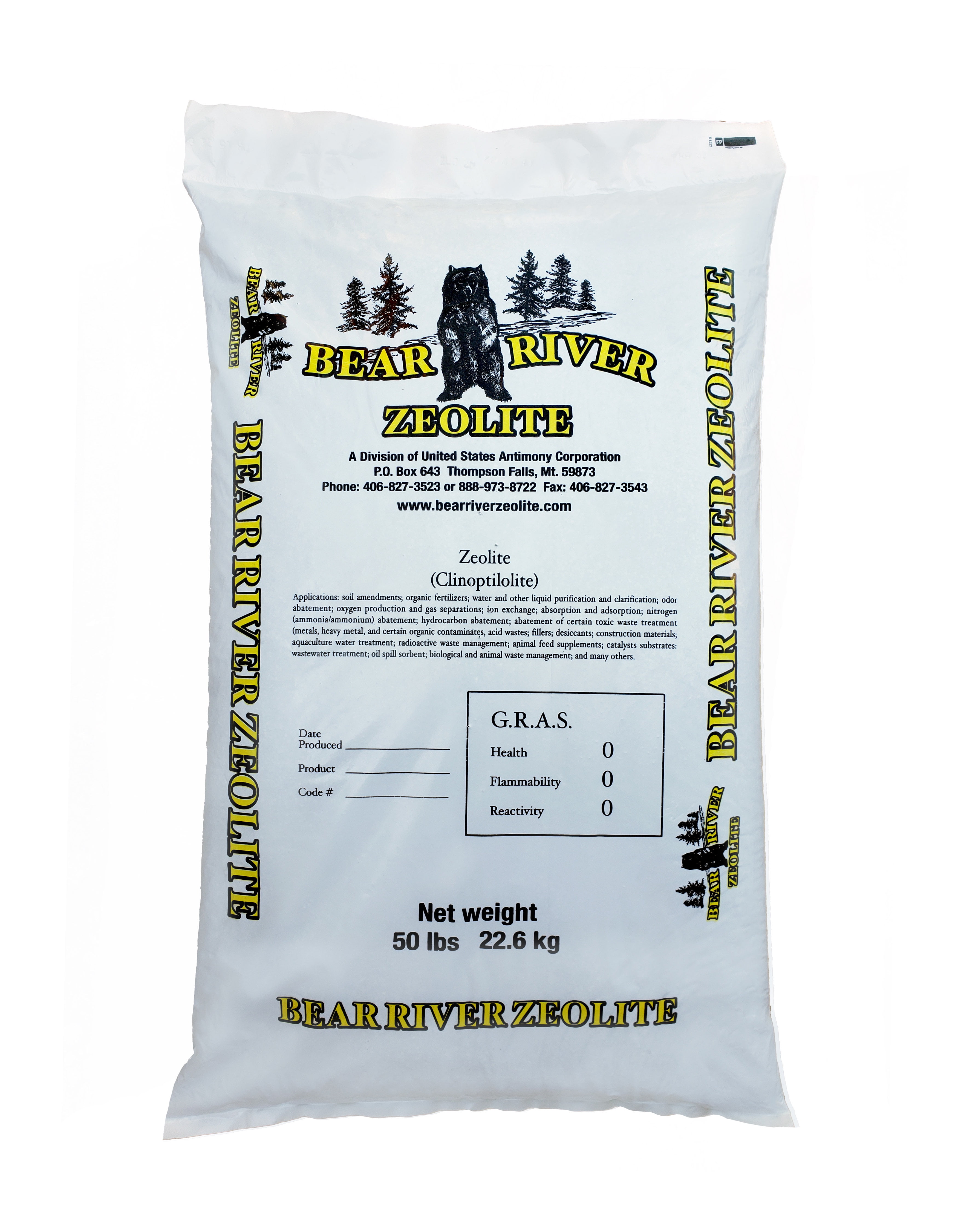 50 Pound Granular Clinoptilolite Zeolite Organic Fertilizer Compost