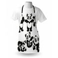 thumbnail image 3 of Nursery Apron Set with Playful Panda Bear in Monochrome Style Happy Young Zoo Animal Childhood, Unisex Kitchen Bib Apron with Adjustable Neck for Cooking Baking Gardening, Black White, by Ambesonne, 3 of 3