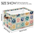 thumbnail image 4 of Yayeee Canvas Storage Basket with Handles for Shelves Fabric Bins Closet Organizer, Green Floral, 4 of 8