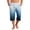 Cyan, variant on Men's Gradient Print Hawaiian Shorts with Drawstring, 7/8 Length Casual Shorts for Spring and Fall, Lightweight Beach Style Black S