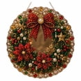 thumbnail image 2 of Leutsin Christmas Pearl Diamond Art Hanging Ornament Kit, Xmas Wreath Acrylic Round Board with Lace Edge DIY Diamond Painting Suncatcher Set, Handmade Holiday Hanging Decor Gift for Window Wall, 2 of 7