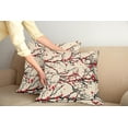 thumbnail image 2 of Ambesonne Flower Throw Pillow Cover 2 Pack, Branches of a Spring Season, 24", Vermilion Beige, 2 of 5