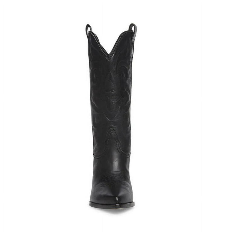 Steve madden gallow black leather on sale western boot