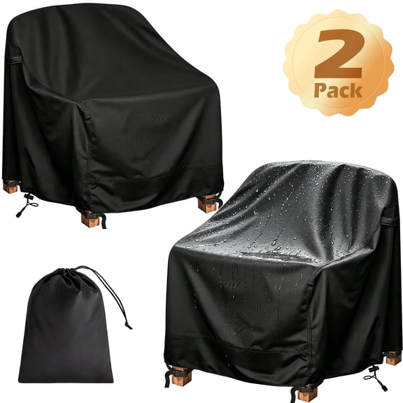 Patio Chair Covers Waterproof Winter 2 Pack - Heavy Duty Lawn Outdoor Furniture Chair Covers with Anti UV and No Tears, No Fading 38.5" W x 35" D x 33" H