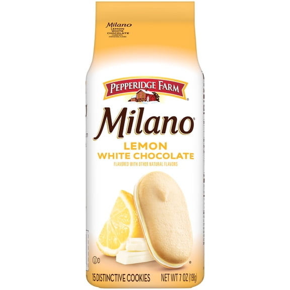 Pepperidge Farm Milano White Chocolate Lemon Flavored Cookies, 7 oz Bag