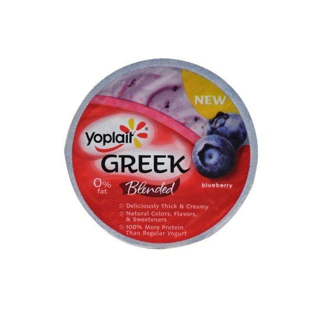 Yoplait Fat Free Blended Blueberry Greek Yogurt, 5.3 Ounce -- 12 per Case.
