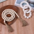 thumbnail image 4 of Wood Chain Link Decor-Natural Handmade 3 Link Wood Knot Wood Bead Decor,Rustic Wood Beads Garland Chain Link For Farmhouse Coffee Table Tiered Tray Decor, 4 of 8
