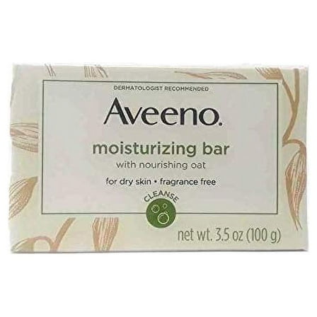 Aveeno Active Naturals Bar Moisturizing Fragrance Free 3.5Oz , 2-Pack