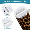 thumbnail image 4 of JSTEL Leopard Print Cheetah 40 oz Tumbler Stainless Steel Water Bottle Vacuum Insulated Cup with Straw Lid & Handle For Travel Car Cup Holder, 4 of 8