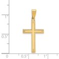 thumbnail image 3 of 14k Yellow Gold Polished Laser Etched Cross Charm Pendant, 3 of 4