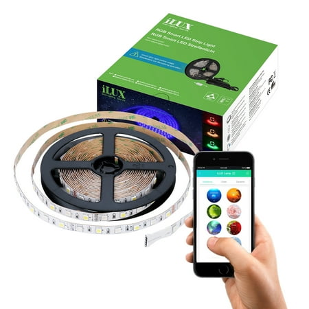 Lighting EVER Smart Dimmable 16.4ft 300 LED RGB Light Kit, Bluetooth Smartphone APP Control (Best Light Show Ever)