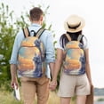 thumbnail image 5 of Naloa Sunshine Colorful Cloud Rabbit Canvas Backpack for Men Women Rucksack Casual Travel Daypack College Tote Satchel Bookbag for Teens-Small, 5 of 7