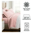 thumbnail image 6 of Extra Deep Pocket Queen Sheets Set, 6-Piece Microfiber Pink Sheets with 21" Deep Pocket Fitted Sheet Queen, Oversized Flat Sheet, 4 Standard Pillowcases, Pastel Pink, 6 of 9