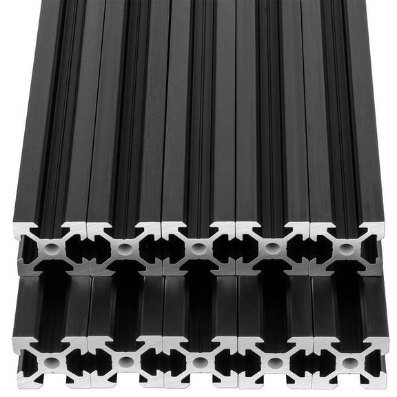 10PCS 800mm Aluminum Extrusion European Standard 2020 V Slot Anodized Linear Rail for 3D Printer Parts and CNC DIY Black