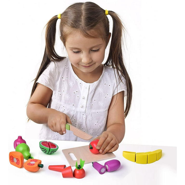 Fun Little Toys Wooden Vegetable Chopper Set : Target