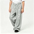 thumbnail image 2 of CONZONE Little Boys Baggy Sweatpants Y2K Graphic Joggers for Boys Drawstring Fall Winter Athletic Trousers with Pockets, 2 of 5
