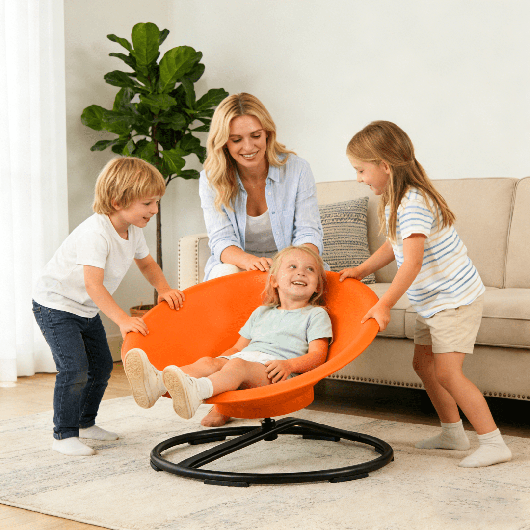 Upgraded 360° Spinning Sensory Chair for Adults & Kids, Fun Leisure & Relaxation Swivel Chair, Stress Relief Play Chair, Non-Slip Metal Base, 220 LBS Capacity