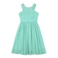 thumbnail image 4 of iEFiEL Big Little Girls Halter Neck Chiffon Summer Dress Sleeveless Rhinestone Wedding Birthday Party Dress Mint Green 10, 4 of 7