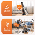 thumbnail image 4 of Ecotronic 1500W Electric Tower Space Heater, 36" PTC Ceramic Heater with Thermostat, Realistic Flame Effect, 3 Modes, 60° Oscillation, 12H Timer & Remote Control for Indoor Use, 4 of 7