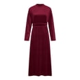 thumbnail image 4 of Womens Velvet Long Sleeve Maxi Dress - Turtleneck Tunic Solid Color Elegant Wedding Guest Party Cocktail Evening Party, 4 of 6