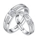 thumbnail image 2 of Anillos para mujer, regalos para mujer, anillos de circonita en forma de corazón para hombre y mujer, abiertos, con diamantes, un par de anillos., 2 of 5