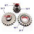 thumbnail image 6 of 3x Pinion Sprocket Gear 150cc 200cc Motorcycle Quad Scooters, Double Gear 6T + 13T / 18T + 21T + Single Gear 21T, 6 of 6