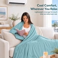 thumbnail image 6 of SUNNY HEAT Cooling Summer Comforter Twin Size 60"x80", Cooling Blanket for Hot Sleepers, Lightweight Breathable Double-Sided Quilt, Teal, 6 of 9