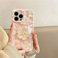 thumbnail image 6 of Oil Painting Flower Phone case, Wave Border, Silicone Material, Small Fresh Style, Cute Phone case, Ladies Favourite, for iPhone 15 14 13 12 11 Pro Max Phone case (Blue,iPhone 11 pro max), 6 of 8