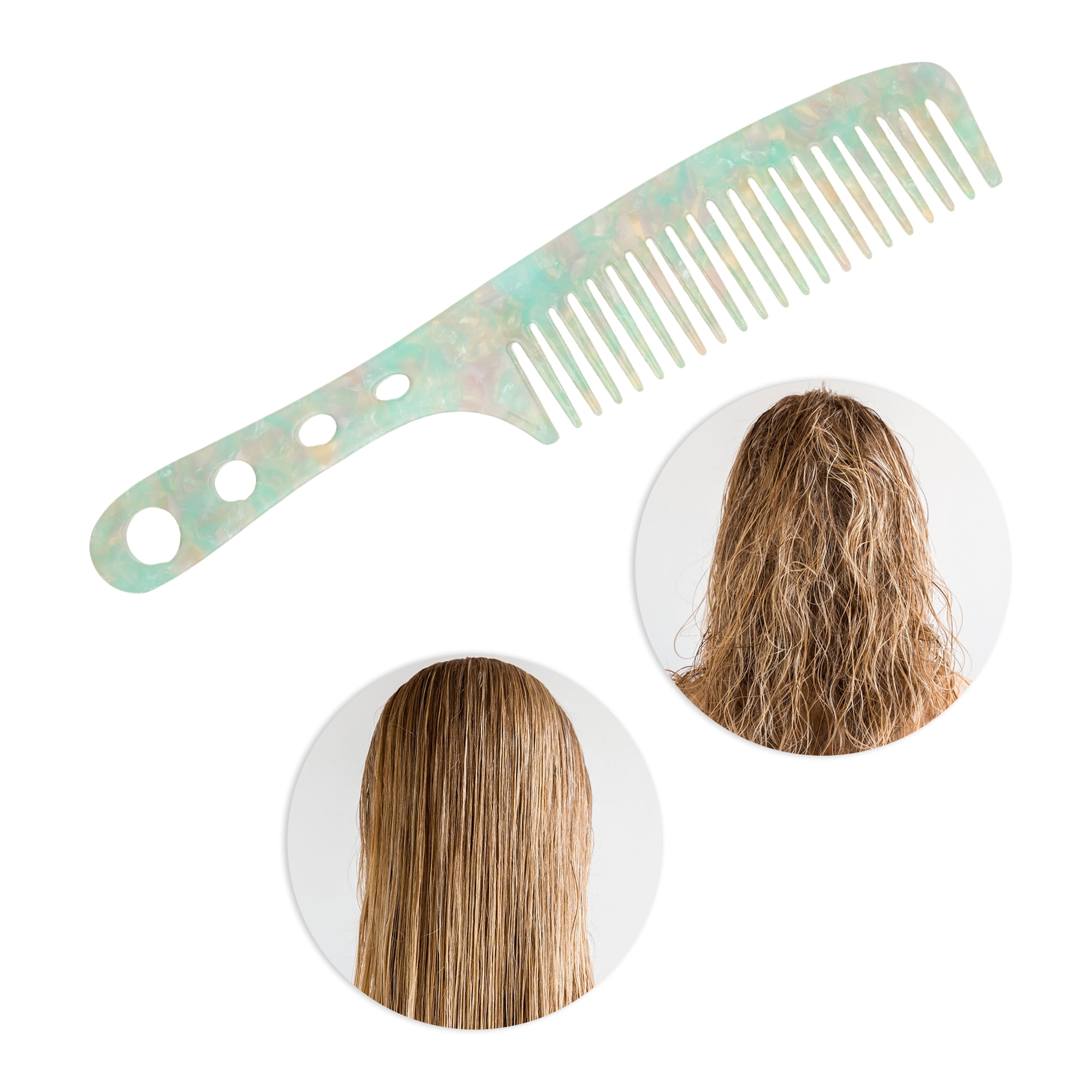 Unique Bargains 1 Pc Lightweight Long Handle Hair Comb for All Hair Types Light Green