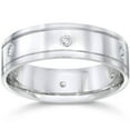 thumbnail image 1 of Mens 14K White Gold Polished Diamond Wedding Band Ring, 1 of 3