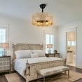 thumbnail image 2 of Bella Depot 6-Light Bohemian Hand-Woven Caged Ceiling Fan with Dimmable Light and Remote Control, 3-Speed Rustic Chandelier, 2 of 10
