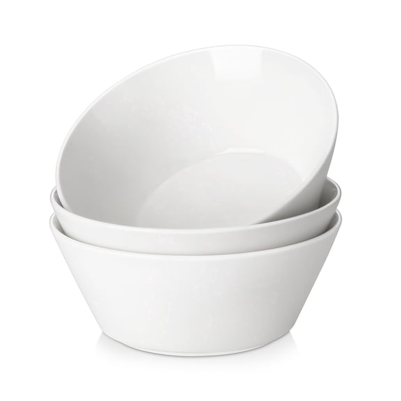 35 OZ Large Soup Bowls Set of 3,MALACASA White Ceramic Salad Bowls set for Kitchen, Deep Ramen Bowls for Cereal, Pasta, Fruits, Dishwasher and Microwave Safe
