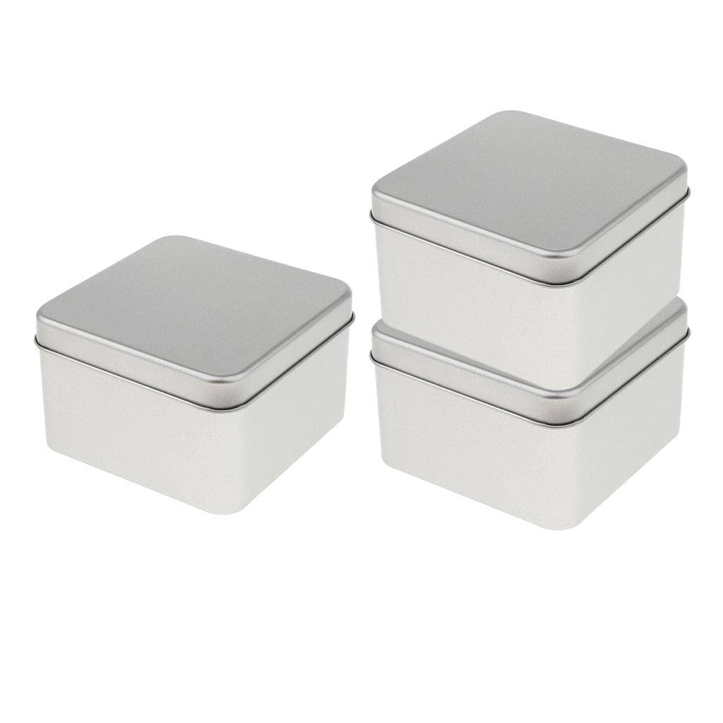 3 Tins Box Containers Mini Portable Small Storage Containers Tin Box ...