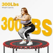 JOZ Mini Trampoline, 40 inch Fitness Trampoline with Bungees,Rebounder Trampoline for Adults/Kids, Workout 300 lb Weight