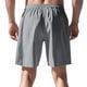 thumbnail image 3 of pstuiky Pantalones cortos para hombre, Pantalones cortos de lino con cintura elástica y botones de color liso para hombre, versátiles y a la moda. Pantalones cortos cargo, 3 of 8