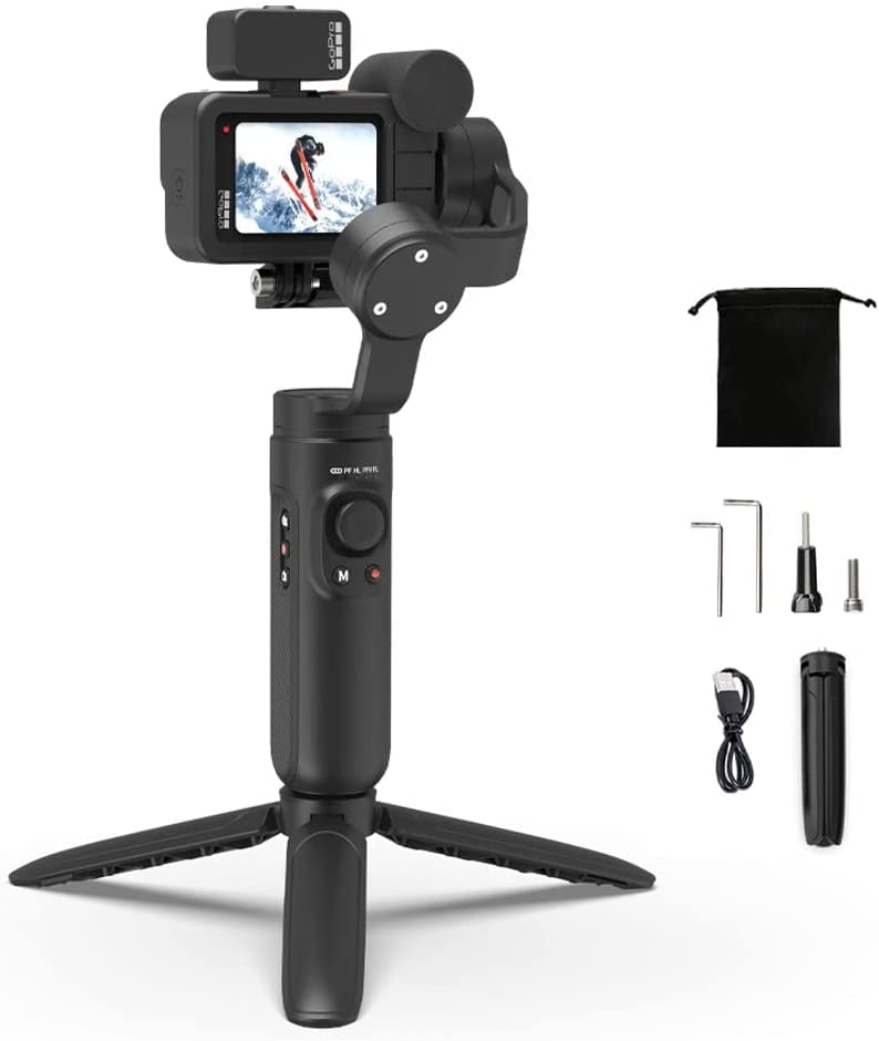 with Tripod and Extension Rod Kits Inkee Falcon Plus Action Camera Gimbal Stabilizer Compatible with GoPro Hero 10/9/8 OSMO Action Insta360 ONE R Upgraded Version Support Media Mod 