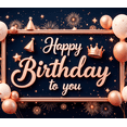 thumbnail image 4 of Rose Gold Happy Birthday Banner Decorative Balloons Elegant Frame for Birthday Party Event Indoor Decoration Celebration, 4 of 7
