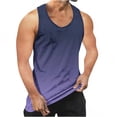 thumbnail image 4 of COSFO Men Tank Tops Muscle Summer Workout Gradient Shirts Beach Crew Neck Lightweight Regular Fit Sleeveless Shirts, 4 of 5