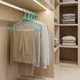 thumbnail image 3 of 10 Packs Plastic Non-Slip Hangers with Pinch Clips, Durable Space Saving Clothes Hangers for Clothing Dark teal, 3 of 6