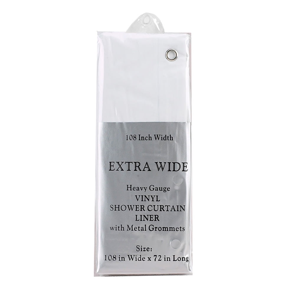 White Extra Wide 5 Gauge Vinyl Shower Curtain Liner 108 Wide X