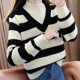 thumbnail image 2 of Gibobby Suéter Abrigo Mujer Suéter de medio cuello para mujer, Top de punto falso de dos piezas a elegante e informal para otoño e invierno (Negro, Talla única), 2 of 4