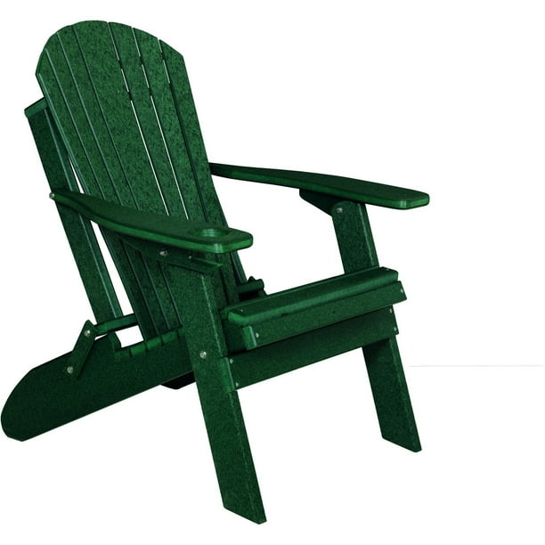 Deluxe Premium Poly Lumber Folding Adirondack Chair w/ Cup Holder - Walmart.com - Walmart.com