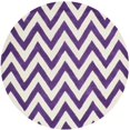 thumbnail image 2 of SAFAVIEH Cambridge Kaitlyn Zig Zag Stripes Wool Area Rug, Purple/Ivory, 6' x 6' Round, 2 of 8