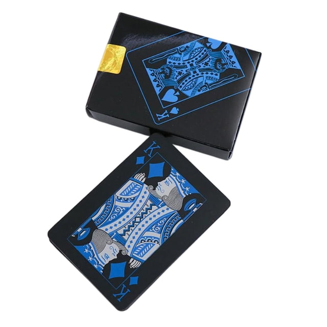 Naipes De PVC A Prueba De Agua Black Poker Party Magic Game Diversión Azul Plata Sunnimix Juego de cartas de póquer