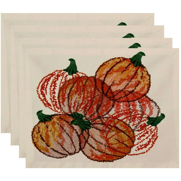 Simply Daisy 18" x 14" Pumpkin Pile Geometric Print Placemat