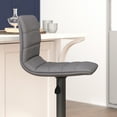 thumbnail image 4 of BizChair Modern Gray Vinyl Adjustable Bar Stool with Back, Swivel Stool with Black Pedestal Base and Footrest, 4 of 11