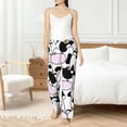 thumbnail image 4 of Salouo Cute Animal with Cow Print Women's Pajama Pants Casual Loose Sweatpants PJs Flowy Pants Drawstring Palazzo for Women Wide Leg Pants Lounge Pajama -Medium, 4 of 8