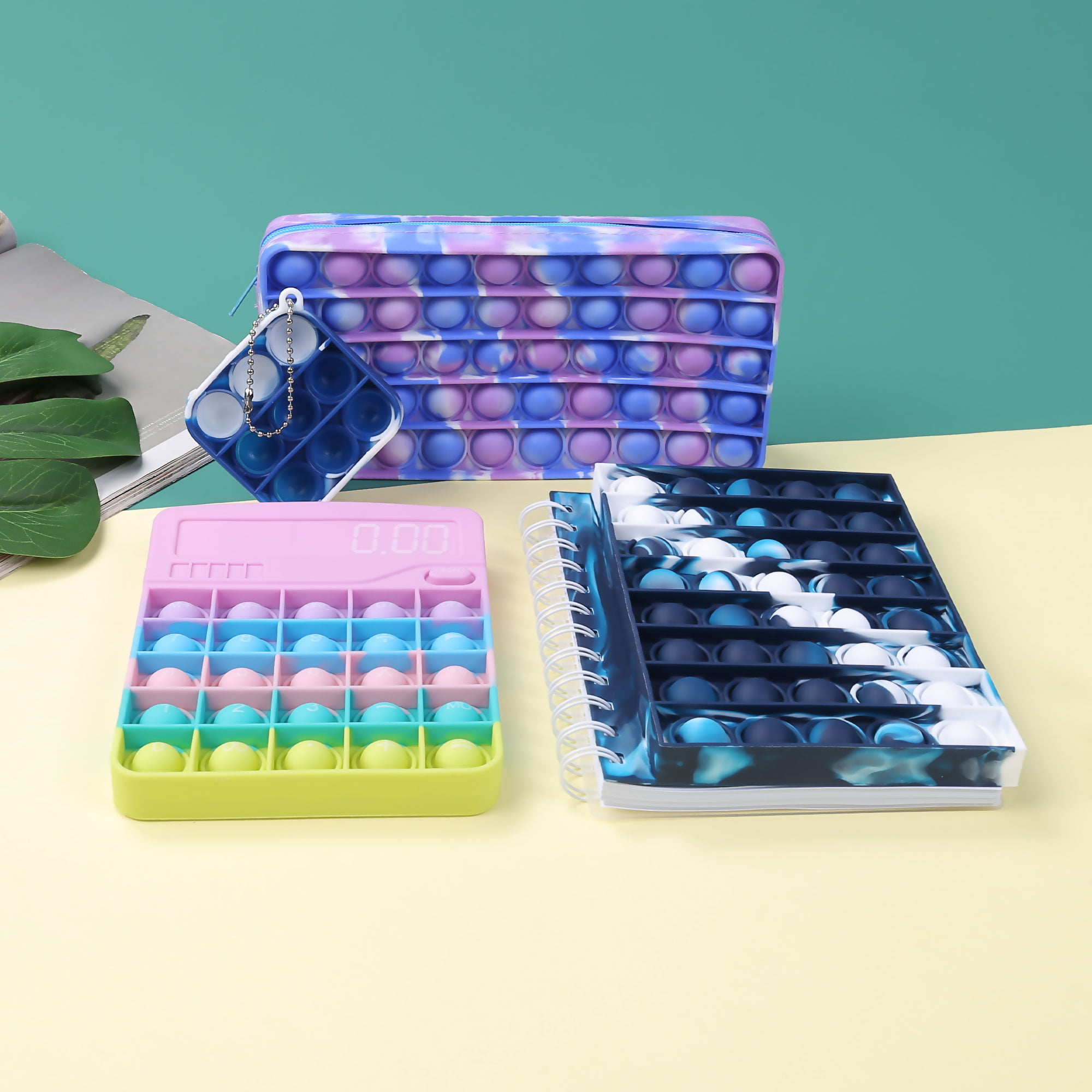 Pop Bubble Silicon Pencil Box, Popper Simple Pen Case Bag, Sensory Poppet  Fidget Toy, Portable for School Home College Office 